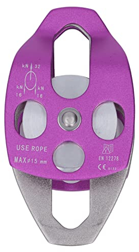 ANKROYU Kletter-Doppelrolle, Rettungsseilrolle aus Aluminium-Magnesium-Legierung, universelle Outdoor-Kletterrolle zum Klettern