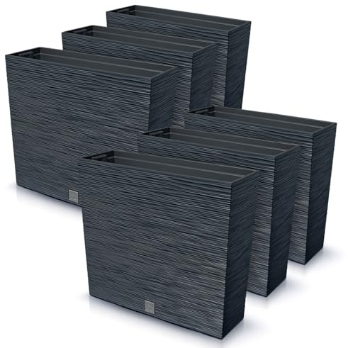 IMJ-Global Vaso per Piante da Interno Moderno, Fioriera da Esterno Rettangolare in Plastica Resistente da 44 Litri (58x18x49,8 cm) Vasi per Piante Ideali per Casa, Balcone, Giardino, Ufficio, Terrazza