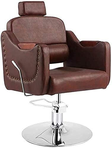 Friseurstuhl, hydraulischer Styling-Stuhl für Business oder Zuhause, drehbarer Friseurstuhl, Sitz mit 190 kg Kapazität, Grau A