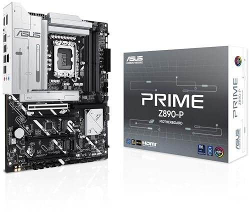 ASUS Intel PRIME Z890-P ATX motherboard,14+1+2+1 (80A) power stages, DDR5 slots, PCIe 5.0 w/ full support for next-gen GPUs, USB 20Gbps Type-C port, 4 x M.2 slots, PCIe Slot Q-Release