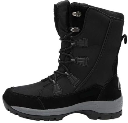 Damen-Skischuhe, wasserdicht und Schnee-Winterstiefel, isolierte und atmungsaktive warme , Snowboard-Sportstiefel, Damen-Ski-Anti-Rutsch-Schuhe for kaltes Wetter, Schnee-Skischuhe, Skiausrüstung(Black