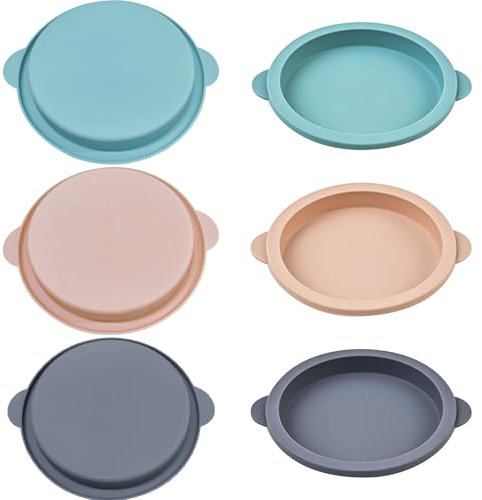 UptVin 6 Stück Heißluftfritteuse Eierform, 12cm Burger Buns Backform Silikon, Spiegelei Formen, Rund Eierform-Silikon Klein, für Frühstückseier,Sandwiches,Luftfritteusen-Eierformen,Pfannkuchenform