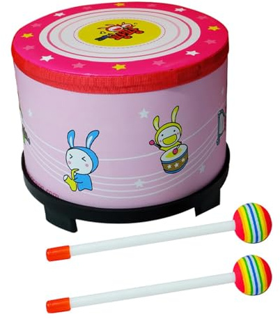 Drum à Rythme pour - Tambour à Main pour - Drum de Rythme de Jouet préscolaire pour , Jouet Musical éducatif Amusant avec bâton en Bois pour Petites Filles