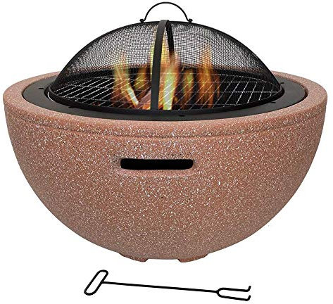 ZJFHEYUO Piccolo braciere, braciere da Giardino, braciere per Giardino e Patio, braciere da Giardino con Copertura in Rete, braciere con ripiano per Barbecue