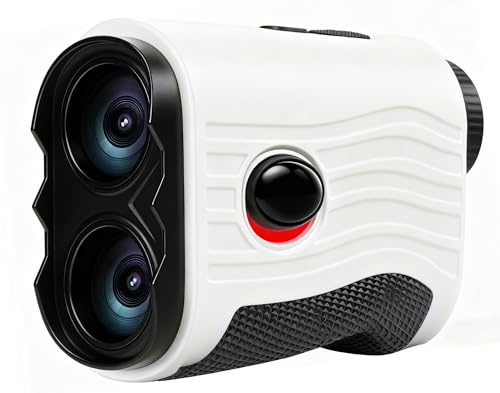 Telémetro de golf con pendiente, 1200 yardas, buscador láser de golf y caza con correa magnética, vibración de bloqueo de mástil de bandera, aumento 7X, IPX4 impermeable recargable, accesorios de golf