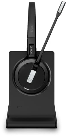 EPOS IMPACT 5000 Go MS 3-in-1 Wireless DECT Headset with USB-A Dongle, Foldable Charge Stand, Microsoft Teams Certified, Noise-Cancelling Mic, Up to 135m Range