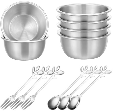 LCFVOFU 6Pcs Small Sauce Pots, Stainless Steel Dipping Bowls, 50ML Dip Bowls, Silver Sauce Cups for Tomato Sauce, Salad Dressing, Honey, Condiment, Cheese Powder