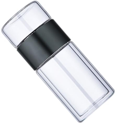 WOFASHPURET Taza de Té de Vidrio 300ml Negra Infusor Separador, Resistente al Calor, Botella Portátil para Infusiones, Taza de Botella de Té para Oficina y Viaje