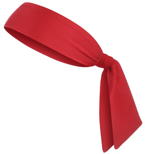 Frcolor Corbata Deportiva para la Cabeza para Mujeres y Hombres, Ideal para Correr, Trabajar, Tenis, Karate, Atletismo (Rojo)