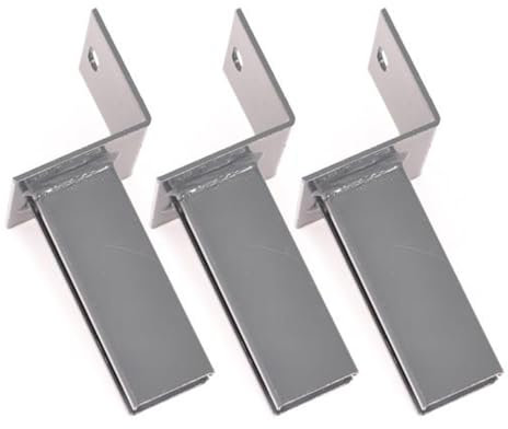 MEIN GARTEN VERSAND 3 x Stabgitter-Zaun/L- Pfosten-träger/L-Bodenanker anthrazit aus Stahl zum Aufdübeln von 6 x 4 cm Metall-Pfosten auf Mauern oder Anderen L-Steinen.