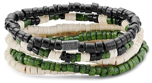 Lucleon by Trendhim Armband Herren | Surfer Armband Set aus schwarzem Leder | 3-teiliges Design für Strand, Freizeit & Festival-Looks | Dänisches Design | Stilvolles Accessoire für Männer