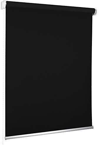 Rolmaxxx ROLLMAXXX Standard-Rollo Verdunkelungrollo Seitenzug Kettenzugrollo Tageslicht Sichtschutz (150 x 190 cm, Schwarz)