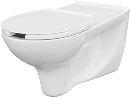 WC ETIUDA Behinderten Wand WC SPÜLRANDLOS verlängert 73cm weiss NEU wandhängend + WC Sitz mit Hygiene Ausschnitt