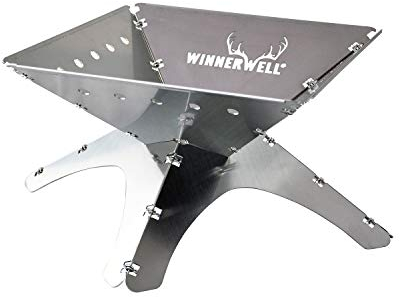 Winnerwell Flatfold Fire Pit - Medium | Portable Stainless Steel Fire Pan