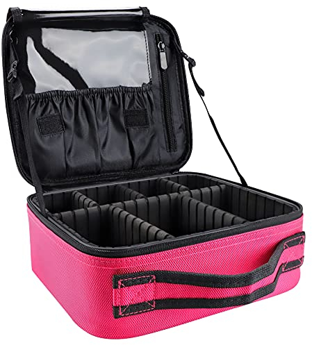 Kosmetiktasche, Große Kapazität Professionelles Make Up Organizer Tasche wasserdichte Portable Künstler Schminkkoffer mit Verstellbaren Trennwänden, 10,4''