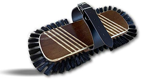 Kibros Brosse parquet avec Sangle lustrage sols parquets | Sangle de fixation incluse, entretien terres cuites lambris béton ciré parquets, usage intérieur lustrage.