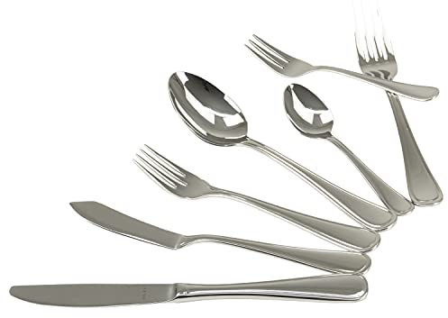 Solex Selina - Set di posate da 84 pezzi per 12 persone, con posate da pesce