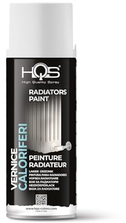 HQS Bomboletta di Vernice Spray 400 ml Caloriferi e Radiatori Bianco (Opaco)