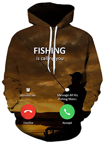 Angeln 3D Druck Hoodies Herbst Casual Outdoor Karpfen Sweatshirts Männer Frauen Lustig Oversized Hoodie, 997, XXXXXXX-Large