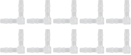 Risegun Schlauch Winkelverbinder, 10 Stück L Schlauchverbinder 90 Grad Kunststoff Ellbogen Schlauchnippel 10MM Schlauch Verbinder Union Tropfschlauch Schlauchadapter für Bewässerung System