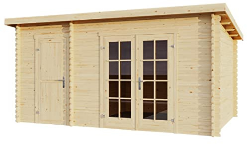 ECabins Belmont 2 Garden Summerhouse Log Cabin with Storage Room (Natural)