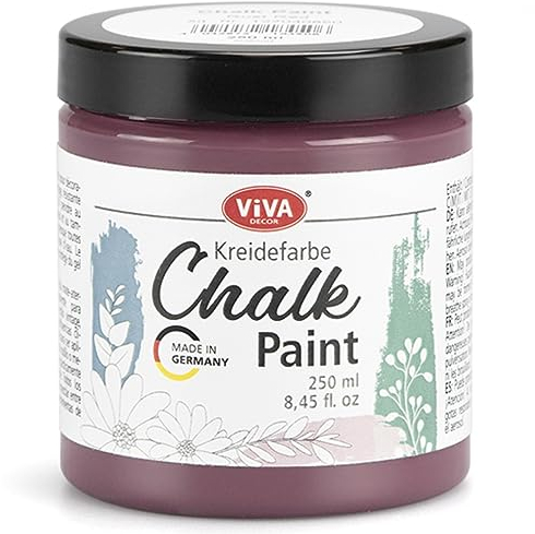 Viva Decor Peinture à la craie - Rouge rouille - 250 ml - Pour meubles, murs et décorations, finition mate, hautement pigmentée - Pour un look shabby chic et vintage pour bois et autres surfaces