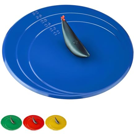 Virsus Coperchio Girafrittate Antiaderente 561, Diametro 32 cm, Coperchio in Acciaio Inox, Maniglia a forma di Gallo, Adatto per Pentole e Padelle, Coperchi per Frittate, Crèpes, Omelette (Blu)