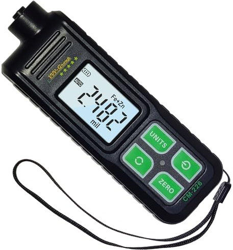 Medidor de espesor de pintura CM-226 | El mejor medidor de profundidad de revestimiento mil para automóviles con Resol 0.001 mil | Medición Fe/Al/Zn