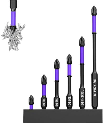 ATLION D1 Anti-Slip and Shock-Proof Bits with Phillips Screwdriver Bits,2024 Upgraded High Hardness and Strong Magnetic Bit,Alloy Steel Impact Resistance Magnetic Screwdriver Bits