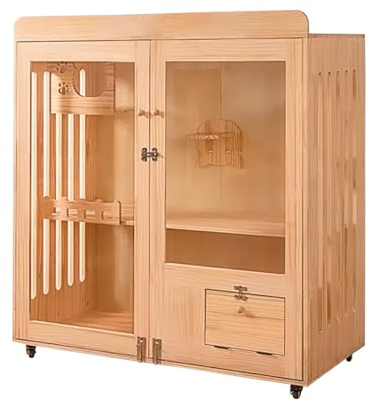 Gabbia per Gatti da Esterno, Recinto per Gatti, Gabbia per Gatti, Casetta per Gatti in Legno, Grande Casa per Gatti per Gatti da Interni ed Esterni, Villa per Gatti Multifunzionale (Size : 120x120cm/