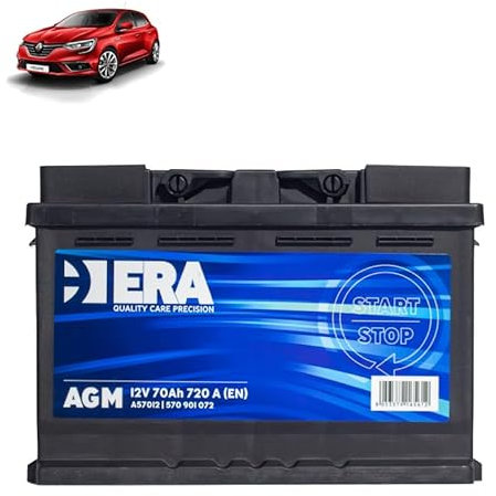 Batteria 70Ah A.G.M. per Renault Megane 1.5 1.6 1.8 DCI gasolio 2016+