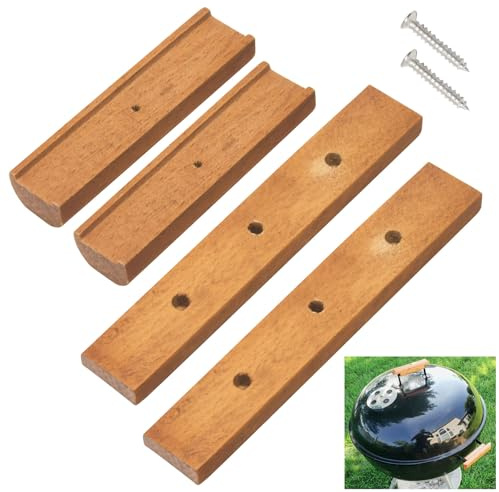 2 Stück Kirschholz Ersatzgriff für Weber Holzkohlegrill, Grillgriff Ersatz passend für 57,1 cm und 47 cm One Touch Grills und viele ähnliche Grills und Smoker