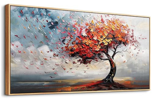 MHARTK66 ästhetische mit Rahmen Bilder Wohnzimmer Wald Gemälde 50x100 cm | hd-druck mit klaren details, leichtes aufhängen, schnelle montage, flexibel einsetzbar und ideal als passende geschenkidee