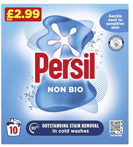 Persil Non Bio Washing Powder gentle next to sensitive skin for outstanding stain removal in cold washes 10 washes (500 g)