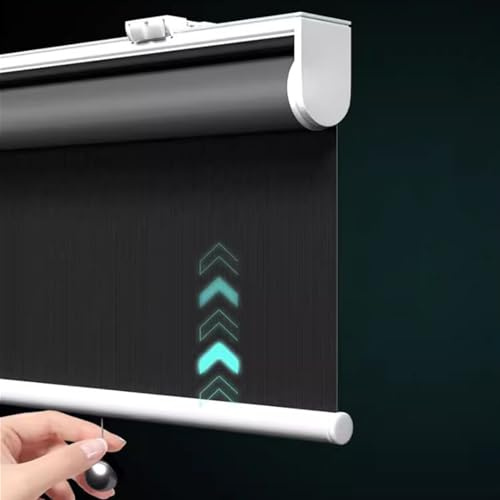 FENGSHOUU Estor Enrollable Tipo Resorte,Persiana Enrollable Opaca Inalámbrica,Cortinas De Tejido Impermeable Gruesas con Sombreado Completo,para Oficina/Hogar,Ancho x Alto (90cm x 250cm)