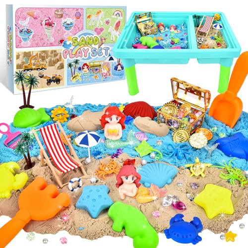 Herenear Sabbia Cinetica Bambini, Bambina Regalo Giochi Sabbia Magica, Lavoretti con la Sabbia con Sabbia Modellabile 1200g, Playset Gelati di Sabbia Giocattoli Sensoriali Regalo per Ragazze