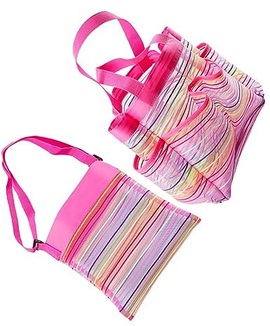 SAFIGLE 2piezas Bolsas Coloridas para Playa Mochilas De Almacenamiento De Bolsas De Lavado para Juguetes Camping y Actividades