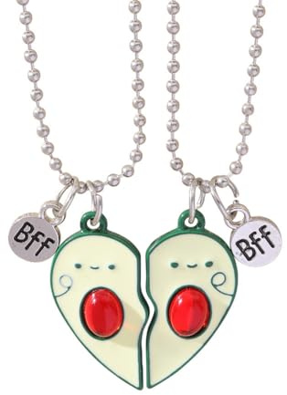 EYVRPAU Freundschaftsketten für 2 Magnetisch BFF Ketten Passende Halskette Avocado Herz Kette Beste Freunde Mädchen Schwester Geburtstag Weihnachten Brautjungfer