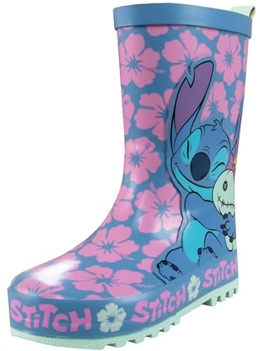 Disney Stivali Pioggia Bambina Lilo E Stitch Scarpe Bambine | Stivali Pioggia Bambini | Scarpe Di Gomma Bambina| Blu 30