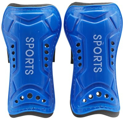 Soccer Shin Pads for Kids - Football Protective Gear with Socks for Boys and Girls, Leg Calf Protection (Blue)