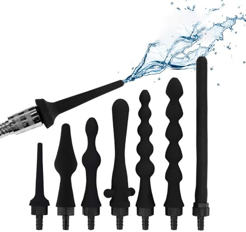 Hmxseu 7 Arten von Analduschen, Silikon Einlaufdusche, Vaginalduschen Klistier Analverkehr Intimdusche,Einlauf zur Darmreinigung,Anal Dusche Analspielzeuge, Analdusche Sex toys für Männer Frauen(A6)