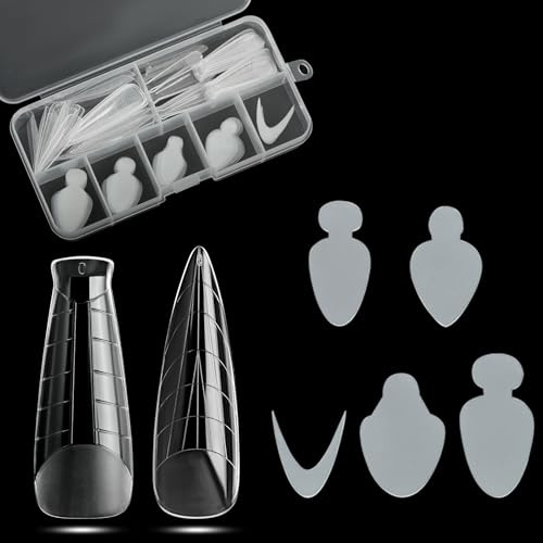 C12rtive Set di adesivi doppi per unghie e doppia forma per unghie, in silicone french per manicure poli, con estensione gel Quick Building