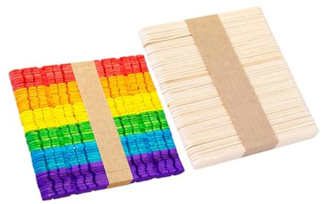 100 Stück Bunte Holzstäbchen Eiscreme-stäbchen Farbige Mini-bastelstäbchen Hölzerne Eisstiele Zum Basteln