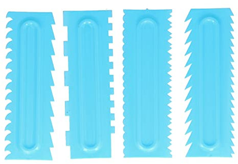 Kuuleyn Grattoir à Gâteau Lisseur à Gâteau 4PCS Grattoir à Gâteau Peigne de Décoration de Gâteau Lisseur à Glaçage Grattoir à Crème Outils de Glaçage Fondant