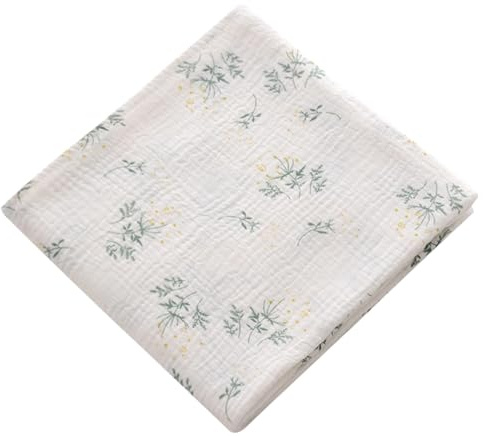 AOOPOO Baby Pucktuch Musselin Decke, 100x100cm Babydecke 100% Baumwolle Dünne Atmungsaktive Sommerdecke Puckdecke Baby Swaddle Decke Tücher für Neugeborene Junge und Mädchen