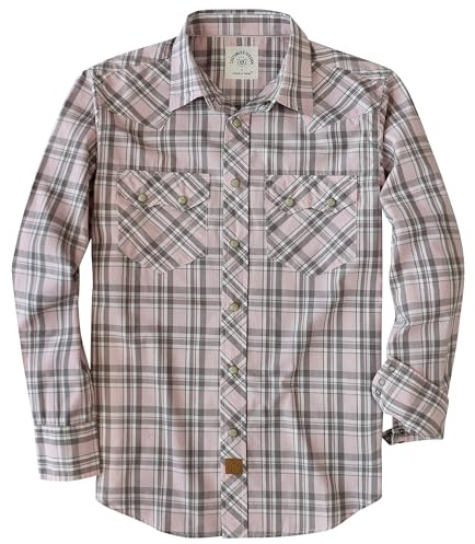 Dubinik® Camicia a Quadri Uomo Bottoni Automatici Western Cotone Leggero Lavoro Casual