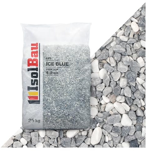 Isolbau - Gravier décoratif 25 kg - Gravier de marbre 4-8 mm - Pierres décoratives pour jardin, tapis de pierre, gravier pour aquarium, gravier décoratif, pierres naturelles, gravier de jardin