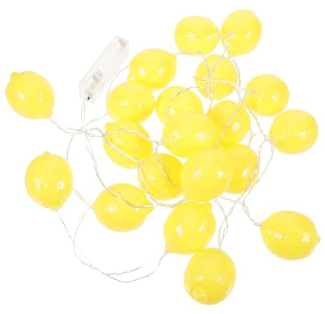 PartyKindom Batteriebetriebene Lichterkette mit Zitronendeko für Wohnzimmer und Schlafzimmer Kreative LED Früchte mit Einzelnen Lichtern Stilvolle Kostüm Zitrone Damen Dekoration