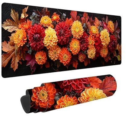Tapis de Souris de Jeu, 1400 x 600 mm XXL Tapis Souris Gaming Grand, Antidérapant Étanche, Extended Long Clavier Mouse Pad, Accessoire Bureau, pour Gamer, Ordinateur, PC, Cadeaux (Chrysanthème) X-440