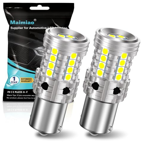 2pcs ampoules LED 1156 blanches pour feux de recul, 7507 P21W BA15S Ampoule LED sans erreur Canbus Anti Hyper Flash Ampoule de rechange pour feux de recul Super lumineuse 12V-24V 27SMD 28W 4000LM